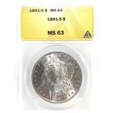 1891 S Morgan Dollar ANACS MS63