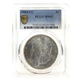 1884 CC Morgan Dollar PCGS MS63