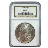 1878-S Morgan Dollar  NGC MS62  First Year