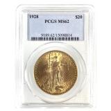 1928 $20 Gold  PCGS MS62