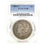1889 CC Morgan Dollar PCGS VG8   Key Carson City