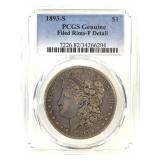 1893 S Morgan Dollar PCGS F Details - Filed Rims