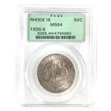 1936 S Rhode Island Commem Half PCGS MS64