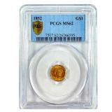 1852 Type 1 Gold $1   PGCS MS62