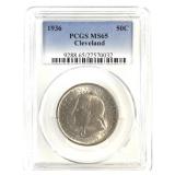 1936 Cleveland Commem HAlf PCGS MS65