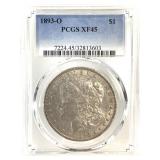 1893 O Morgan Dollar PCGS XF45