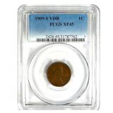 1909 S VDB Lincoln Cent  PCGS XF45
