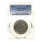 1924 Huguenot Commem Half PCGS MS64