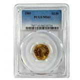 1905 Gold $2.5   PCGS MS61
