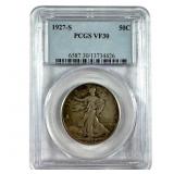 1927 S Walking Liberty Half  Dollar  PCGS VF30