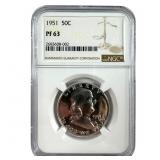 1951 Proof Franklin Half   NGC PR63