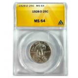 1928-D Standing Liberty Quarter  ANACS MS64