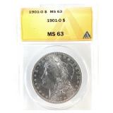 1901 O Morgan Dollar ANACS MS63