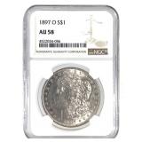 1897 O Morgan Dollar NGC AU58