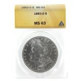1883 O Morgan Dollar  ANACS MS63