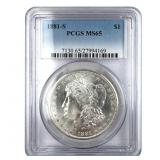 1881 S Morgan Dollar  PCGS MS65