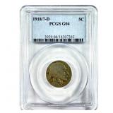 1918/7 D Buffalo Nickel  Key Variety   PCGS G4