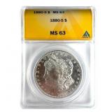 1880 S Morgan Dollar  ANACS MS63