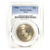 1936 York Commem Half PCGS MS65