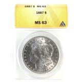 1887 Morgan Dollar ANACS MS63
