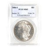 1886 S Morgan Dollar PCGS MS62