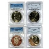 4 Different 1971 PCGS Slabbed Eisenhower Dollars