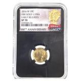 2016 W 10 Cent 24K Gold NGC SP70  1/10 oz
