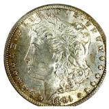 1891 CC Morgan Silver Dollar Spitting Eagle