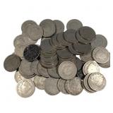 57 Circulated Liberty V Nickels