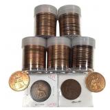 100+ Great Britain One Penny Large Cent Coins