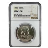 1959 D Silver Franklin Half Dollar