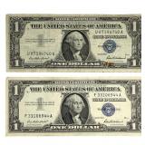 2 1957 $1 Silver Certificates Circulated