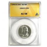 1942 S Silver Washington Quarter