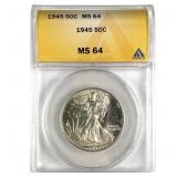 1945 Silver Walking Liberty Half Dollar