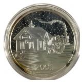 1oz .999 Silver Round Christmas 2001