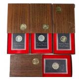 4 Silver Brown Box Ike Proof Sets 1973 & 1974