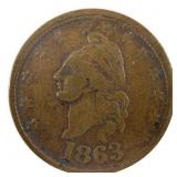 1863 Civil War "Our Country" Token