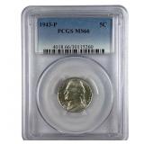 1943 P Silver Jefferson War Nickel Graded