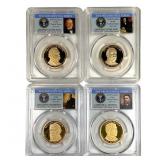 4 Slabbed Graded Presidential Dollars Proofs 2012