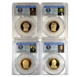4 Slabbed Graded Presidential Dollars Proofs 2009
