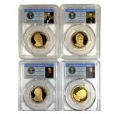 4 Slabbed Graded Presidential Dollars Proofs 2011