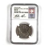 2014 D Baseball Hall of Dame Half Dollar Convex