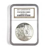 2007 P Jamestown Silver Dollar Graded
