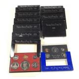 12 US Mint Sets 1970s & 1980s