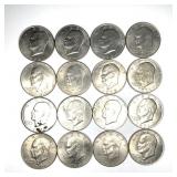 16 Clad Eisenhower Ike Dollars w Bicentennials