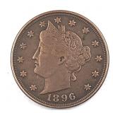 1896 Full Liberty V Nickel Copper Color