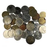 37 Misc World Coins w Euros Pounds +