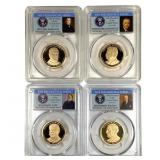 4 Slabbed Graded Presidential Dollars Proofs 2013
