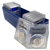 13 Slabbed Graded Washington Quarters w NPS