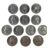 13 BU Bicentennial Washington Quarters 1776-1976
